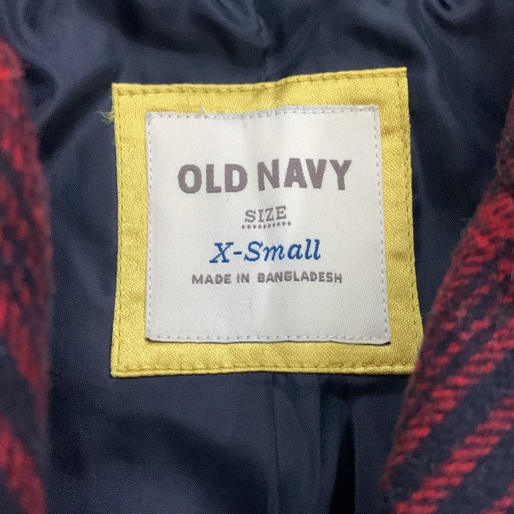 Old Navy Plaid Peacoat. Size XS - Picture 4 of 6